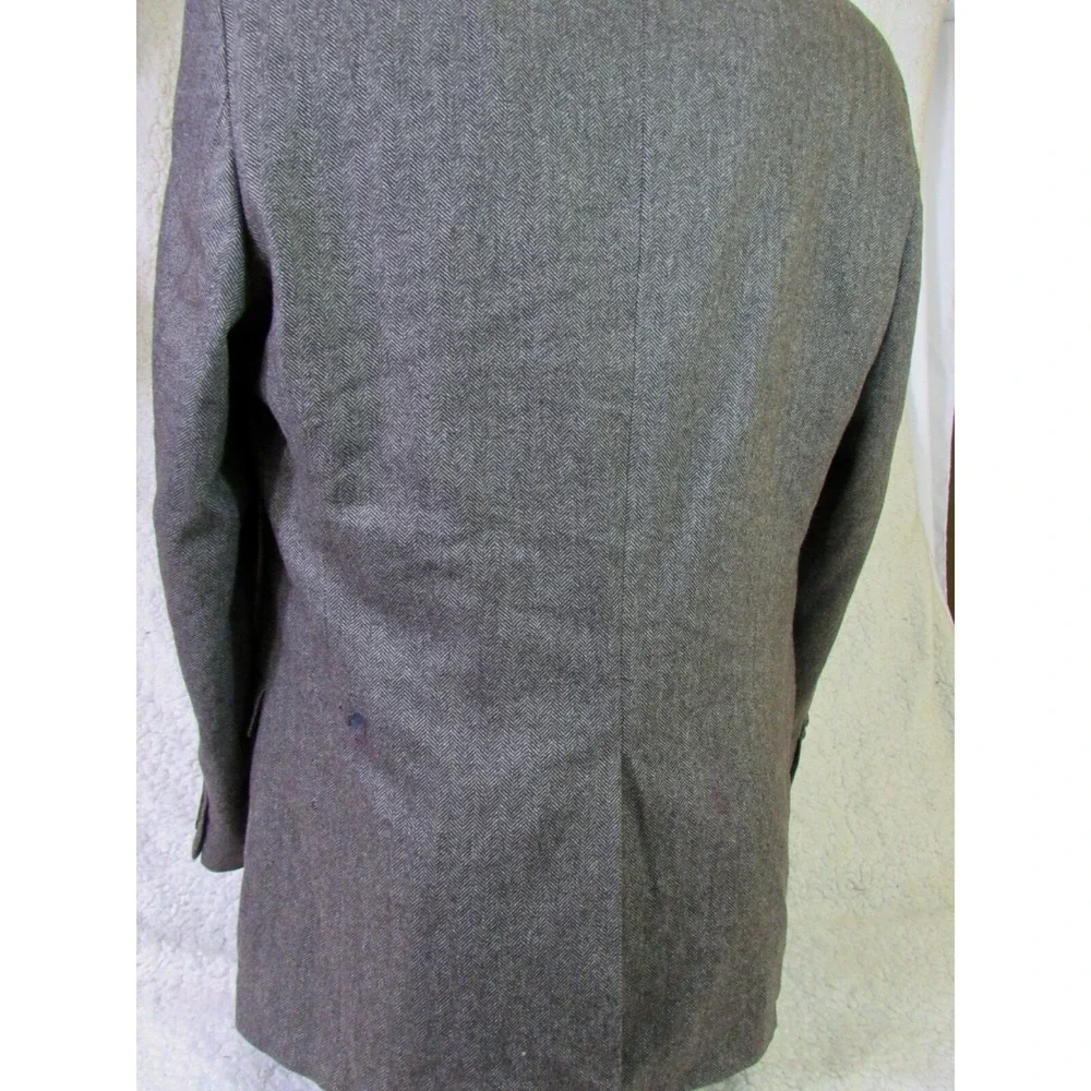 Lauren Ralph Lauren Houndstooth Wool Cashmere Blend Blazer Sz 44L For Macy's